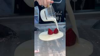 Homemade Strawberry Ice Cream Rolls - Korean Street Food #Viralshorts  #Shortsvideo