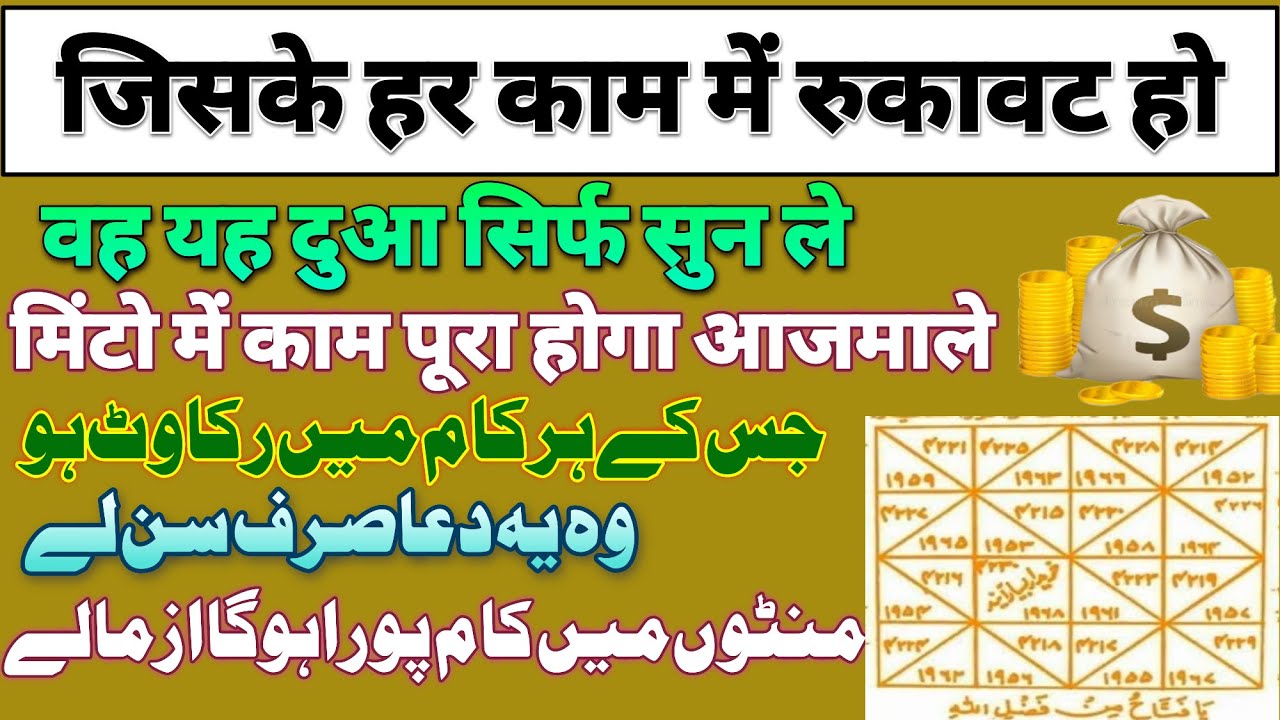 Har kamyabi ki dua | rukavat dur karne ki dua | har kam pura hone ki dua | Daulat aane ki dua