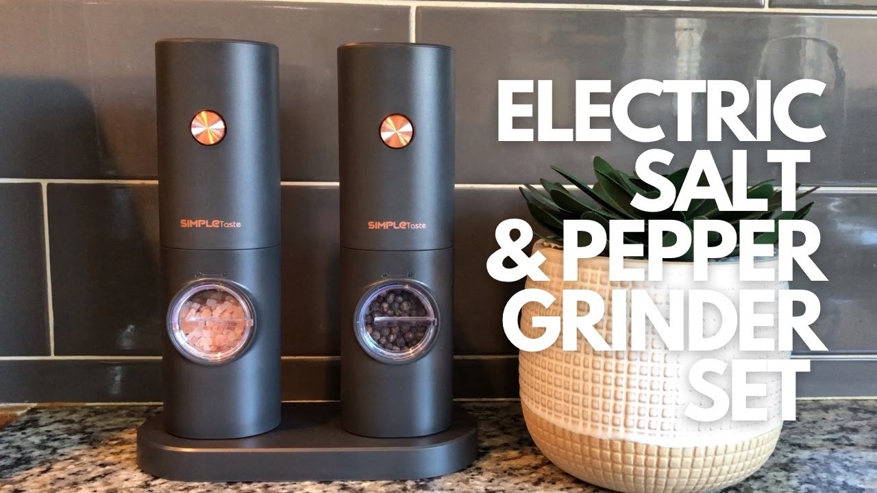 SIMPLETASTE Electric Salt and Pepper Grinder Set, Automatic One
