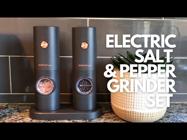 SIMPLETASTE Electric Salt and Pepper Grinder Set, 