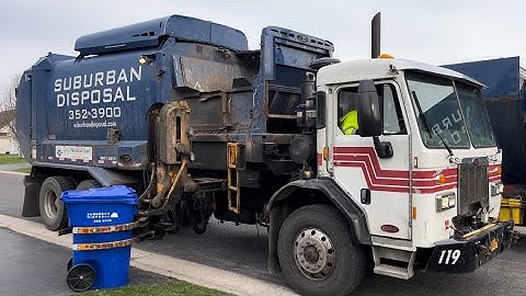Suburban Disposal Peterbilt Labrie Automizer Side Loader Garbage Truck Video