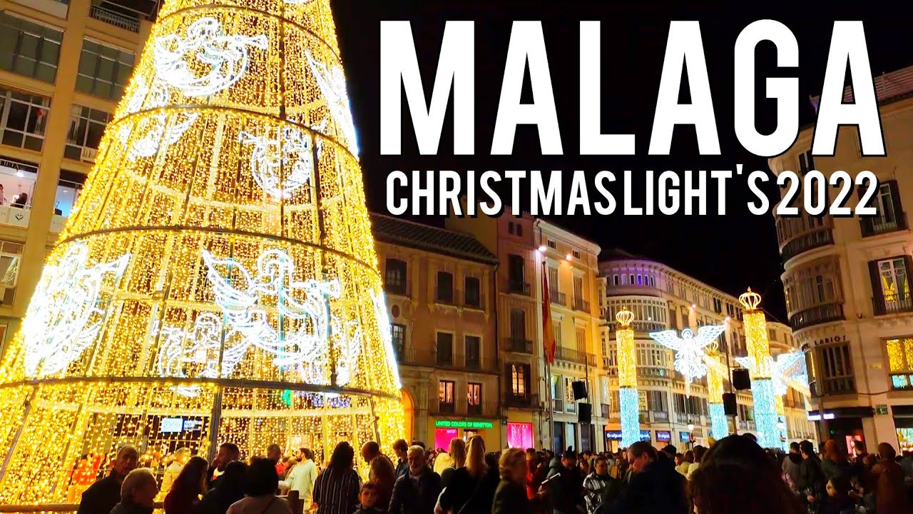 MALAGA 🇪🇦 SPAIN CHRISTMAS LIGHTS 2022 Old Town Walking Tour 4K