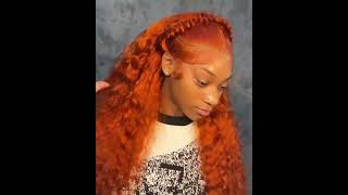 Ginger Orange Water Wave Colored 13X6 13X4 Transparent Lace Fro