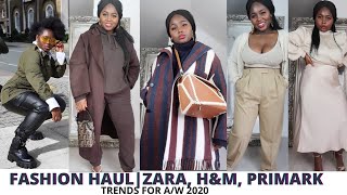 HUGE FASHION HAUL | NEW IN ZARA, H&amp;M, PRIMARK | TOP 10 TRENDS FOR FALL WINTER 2020 |STYLING &amp; TRY ON
