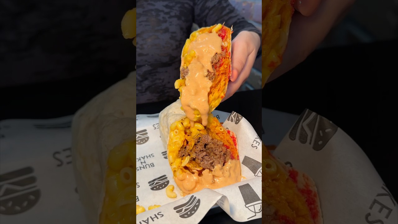 The “DxB SMASH BURGER BURRITO” from Buns n Shakes in New Brunswick, NJ! 🍔🌯🧀🔥🤤 #DEVOURPOWER