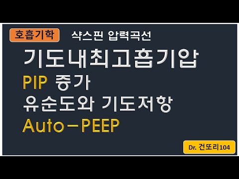 기도내 최고흡기압(Peak inspiratory pressure) 증가: 유순도(compliance)와 기도저항(airway resistance), Auto-PEEP