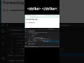 del tag in HTML | formatting tag | strike tag in html
