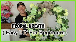 DIY FLORAL WREATH \/ How To Make A HUGE Floral Wreath \/ Ramon At Home