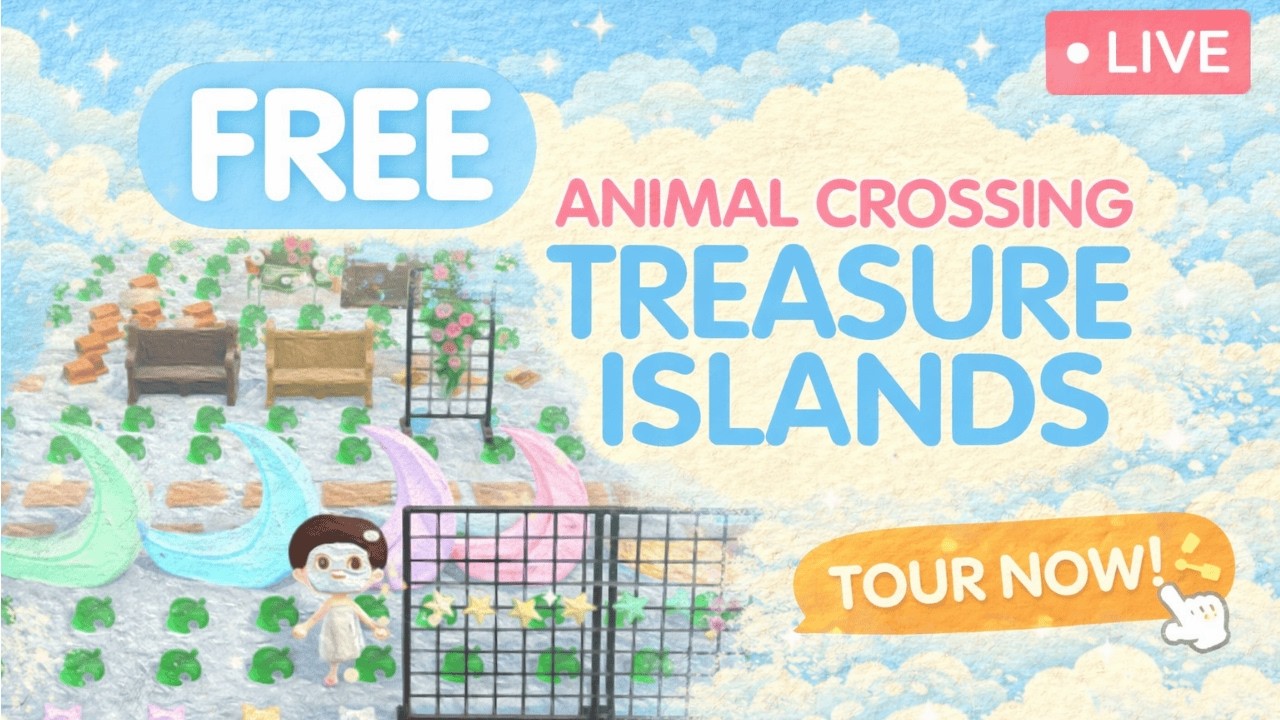 46X ANIMAL CROSSING Treasure Island | !Find !Villager !Rules ~ Cozy Lofi