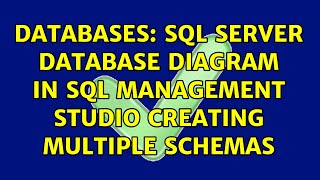 Databases: SQL Server Database Diagram in SQL Management Studio creating multiple schemas