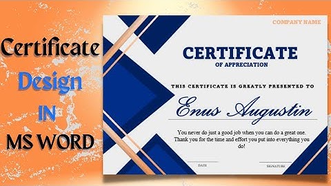 How to Create a Certificate in MS Word #easyediting #certificate