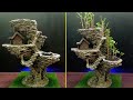 Cara membuat penjing panorama dari semen | Tahap awal grouping bonsai sancang