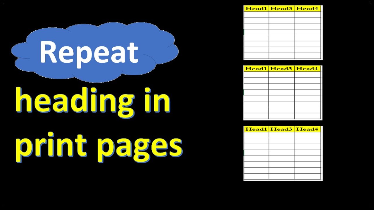 Print heading/header in all print pages In Excel. #repeatRow# ...