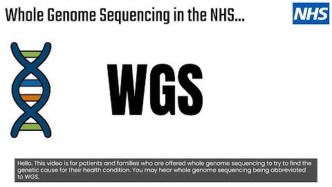 Whole Genome Sequencing (WGS) in the NHS: An Introduction to the clinical conversation for WGS