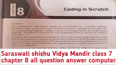 2025 New book 📚 2025 Coding in scratch.saraswati shishu Vidya Mandir class 7 chapter 8 full solution