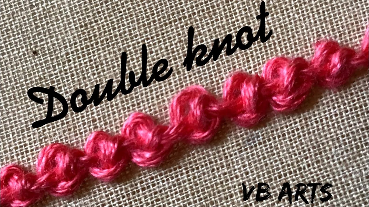 Palestrina double knot stitch, Hand Embroidery stitches, Double knot  stitch