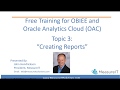 Part 3:  OBIEE Creating an Analysis / Report