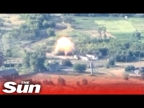 Ukrainian forces destroy Russian artillery hiding in the trees