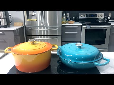 My Cast-Iron Cookware with Lid-Heavy Duty Porcelain-Enameled Surface, Stainless Steel Knob