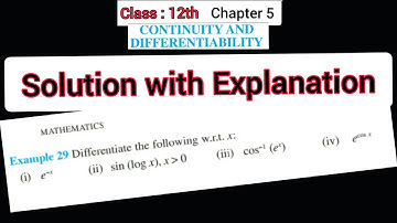 Class 12th Maths || NCERT Chapter 5: Differentiability , Example 29