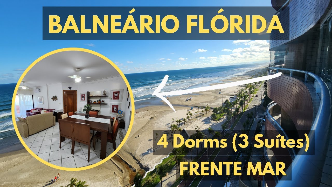 #1 APARTAMENTO FRENTE MAR - 4 DORMS (3 SUÍTES) - PLANEJADOS - BALNEÁRIO FLÓRIDA - PRAIA GRANDE - SP