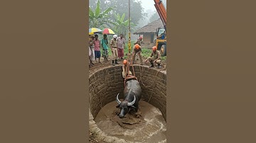Shocking Village Rescue Massive Buffalo Pulled from Deep Well in Dramatic Operation!