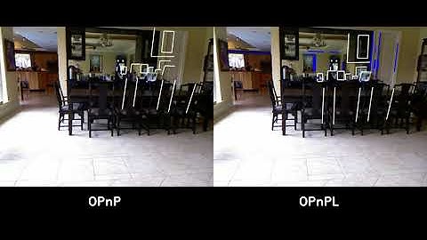 Pose estimation from lines and points: dining room
