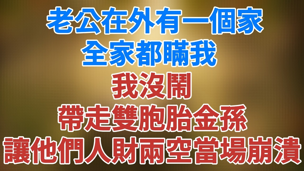 老公在外有一個家全家都瞞我 我沒鬧 帶走雙胞胎金孫 讓他們一夜人財兩空當場崩潰！#松鼠講故事 #情感故事