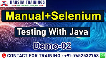 Manual + Selenium Testing Demo 02 | Manual + Selenium Testing with Java Training | New Batch