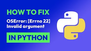 How to fix OSError: [Errno 22] Invalid argument in Python