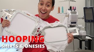 HOW TO HOOP ONESIES \& T-SHIRTS FOR EMBROIDERY! How I place stablizer! Etsy Seller