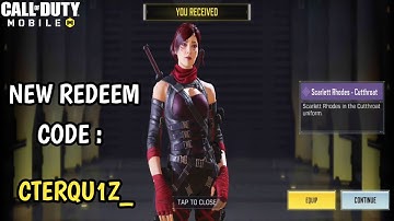 *NEW* Codm Redeem Code Scarlett Rhodes Cutthroat