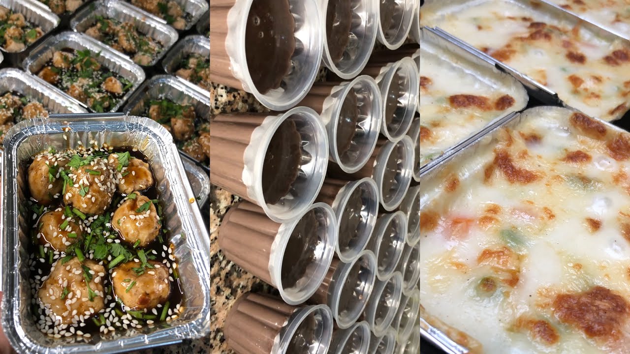 لانش بوكس كويرات الدجاج بصلصة تيرياكي و گراتان الخضر و ديسير شوكولا