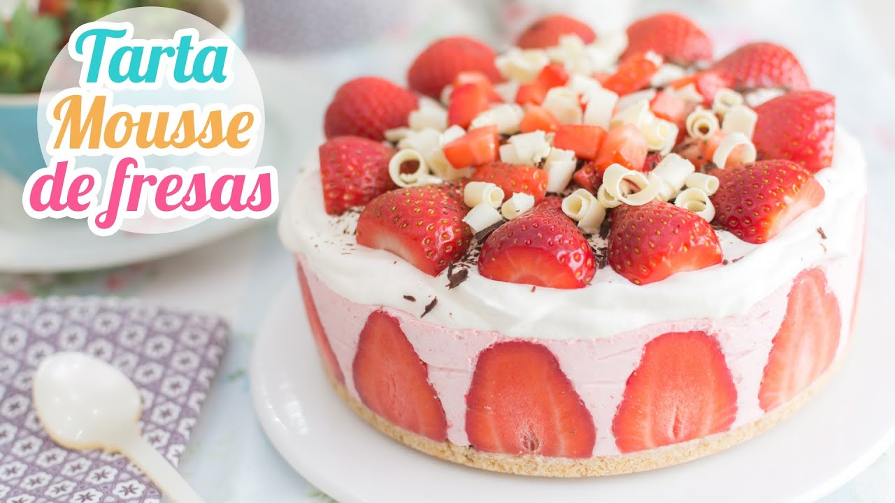 Tarta Mousse de Fresas | Postre sin horno | Quiero Cupcakes!