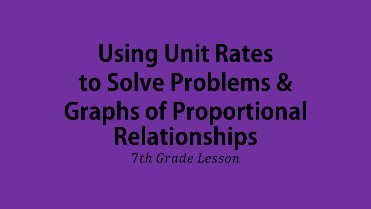 Using Unit Rates to Solve Problems & Graphs of Proportional ...
