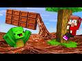 Mikey and JJ: MELTED CHOCOLATE Rises Every Minute in Minecraft (Maizen)