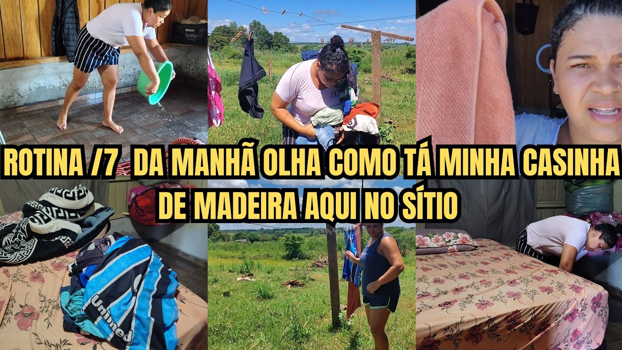 ROTINA/7 DA MANHÃ OLHA COMO ACORDOU MINHA CASINHA DE MADEIRA AQUI NO SÍTIO