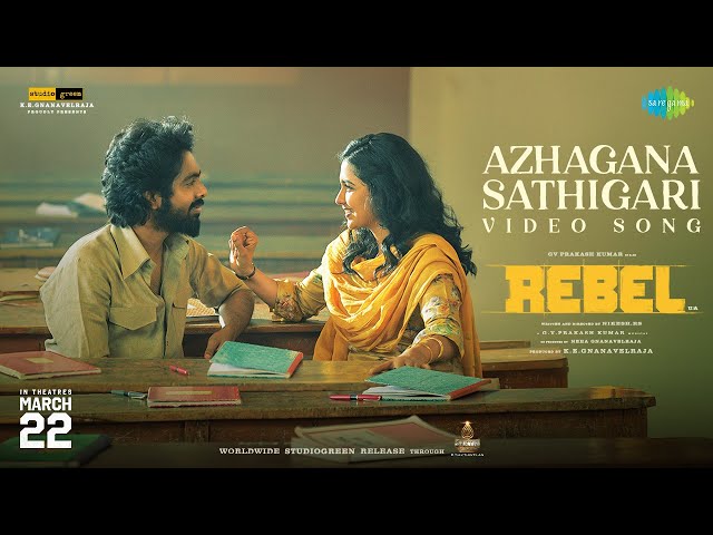 Azhagana Sathigari - Video Song | Rebel | GV Prakash Kumar, Mamitha Baiju | Velmurugan | Nikesh RS class=