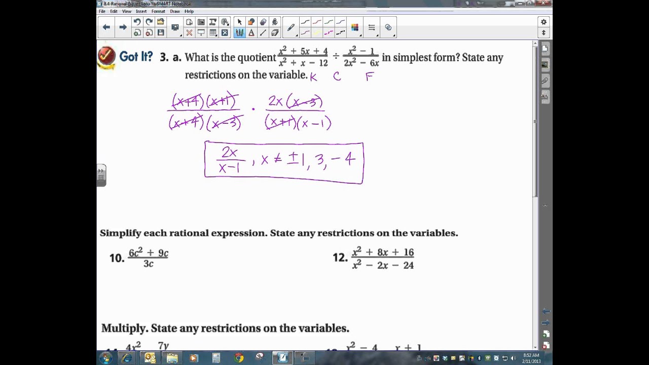 8 4 rational expressions youtube 4 12 in simplest form