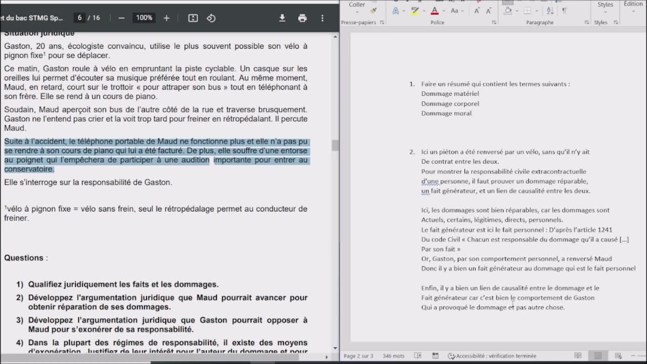 Comment Qualifier Juridiquement Les Faits Stmg Exemple corrigé de sujet de droit au Bac - STMG - YouTube