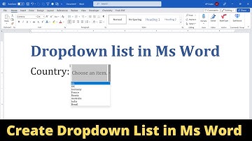 How to create and edit drop down list in Ms Word