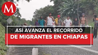 Caravana migrante sale de Ulapa hacia Mapastepec, Chiapas