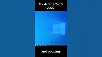 Fix After effects 2020 not opening