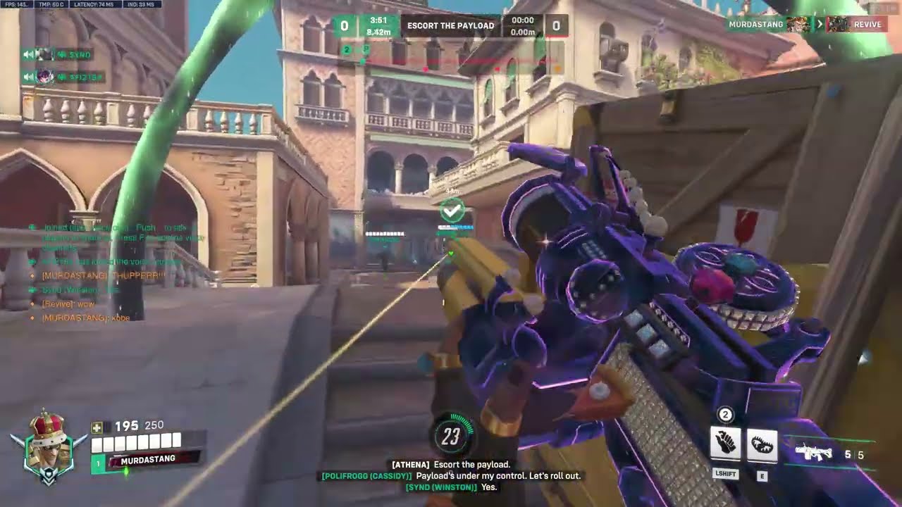 Junkrat 1 shot roadhog.....off map. Murdastang insane shot - 22% ULT CHARGE?!?