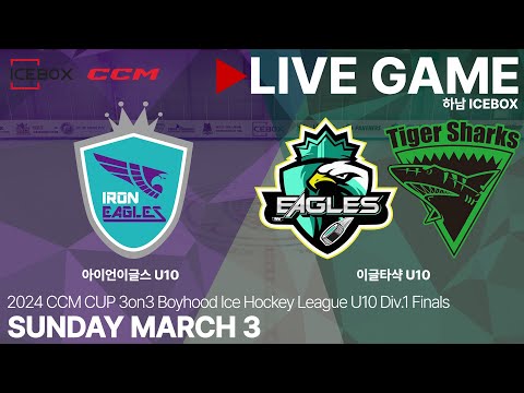 LIVE • 아이언이글스 U10 vs 이글타샥 U10 • 2024 CCM CUP 3on3 유소년 아이스하키대회 (U8/U10) | U10 Div1 결승전 • 2024. 3. 3