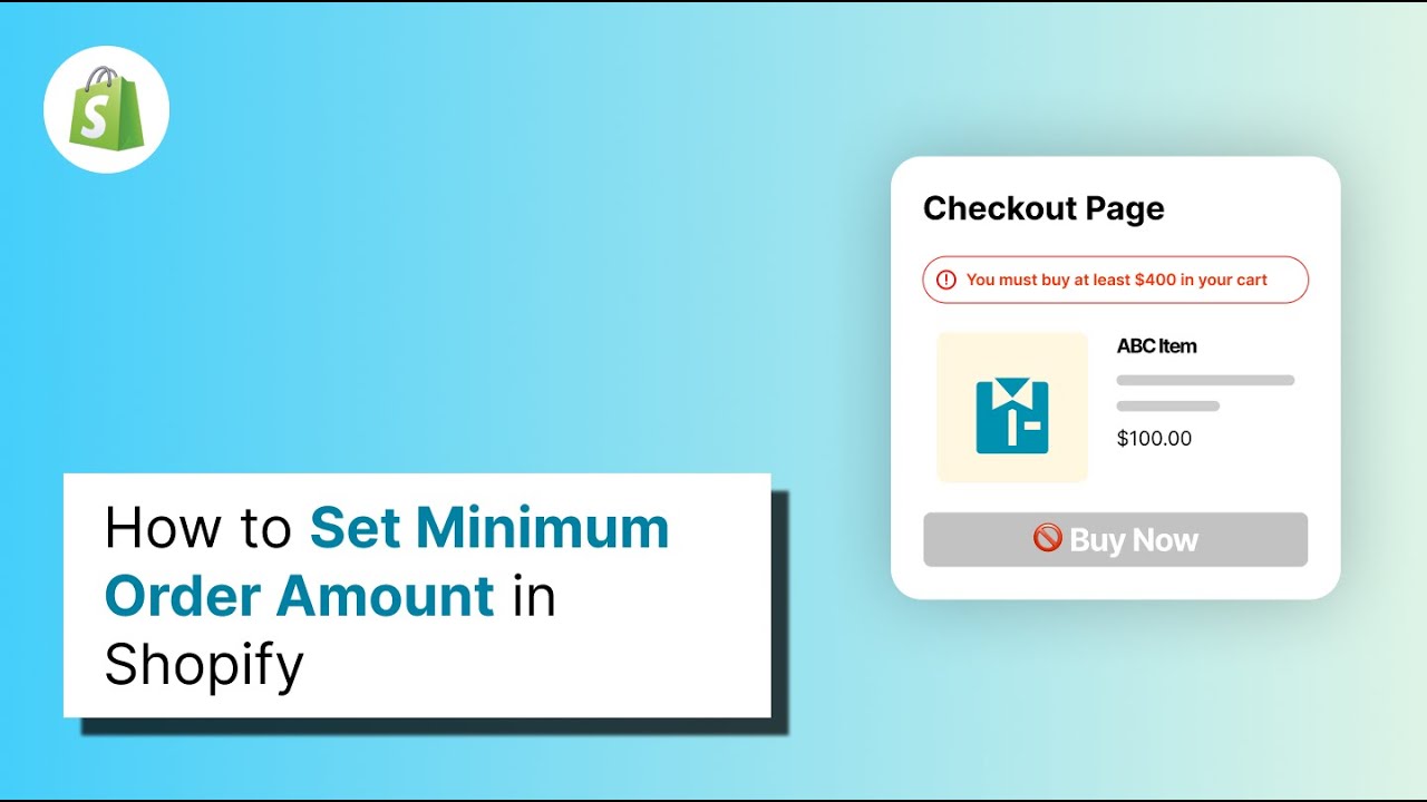 How to Set Minimum Order Amount in Shopify Easily - YouTube