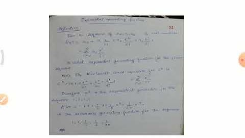 Exponential generating function