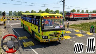 KSRTC Passenger Bus vs TRAIN - Railway Crossing Map Challenge 😱 - BUSSID Gameplay  screenshot 1