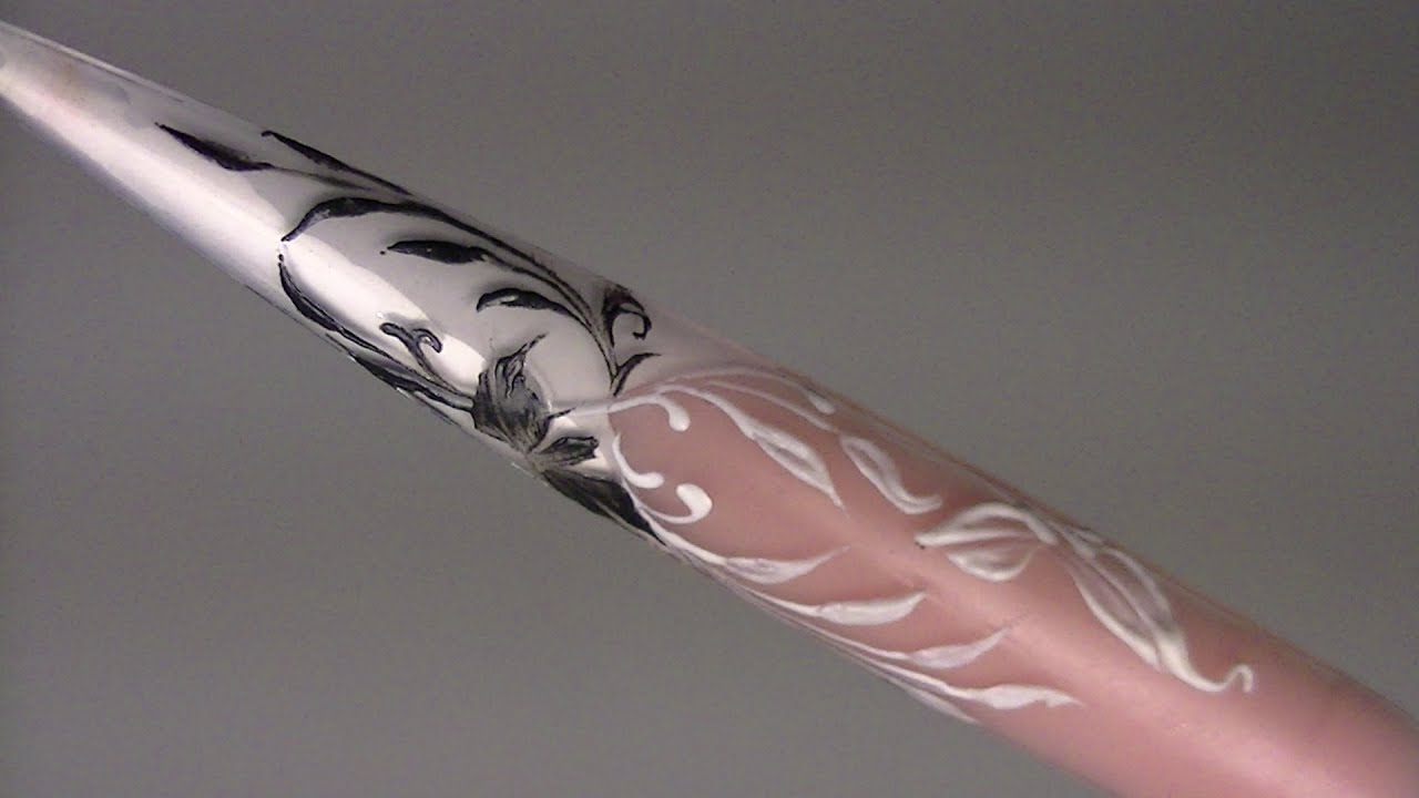 3D Black & White French Gel Flower Design