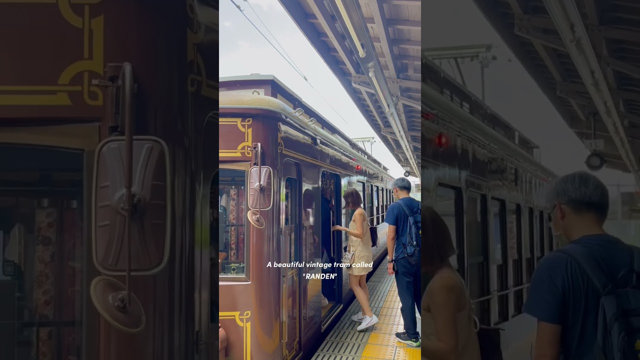 BEAUTIFUL VINTAGE TRAM "RANDEN" IN KYOTO, ARASHIYAMA🚋 